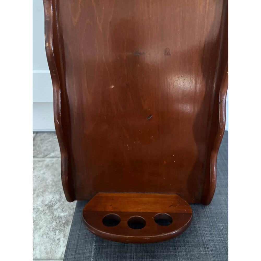 Vintage Wooden Spoon Rack Holder Wall Rack Rustic Primitive Kitchen Decor - Picture 2 of 5
